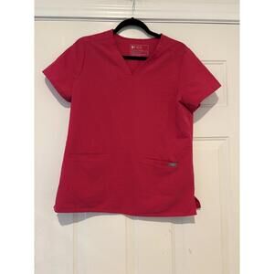 Womens sz S fuchsia Figs medical shirt #397